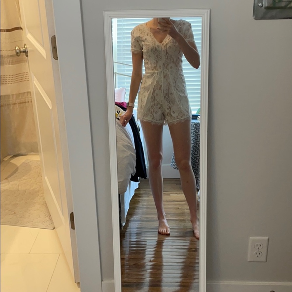 Ivory lace romper